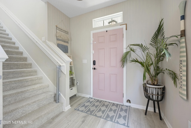 foyer featuring light hardwood / wood-style flooring