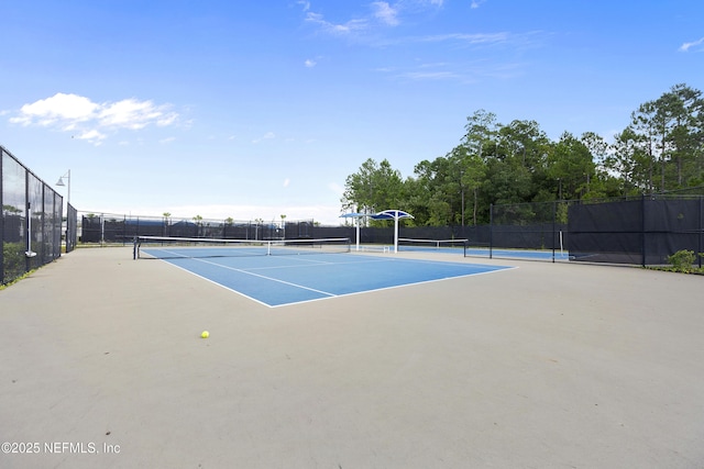 view of tennis court with basketball court