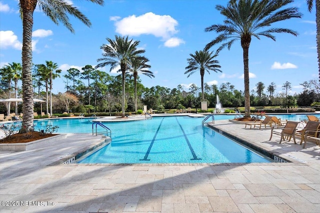 view of pool with a patio area