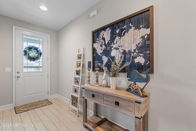 entryway featuring light hardwood / wood-style floors