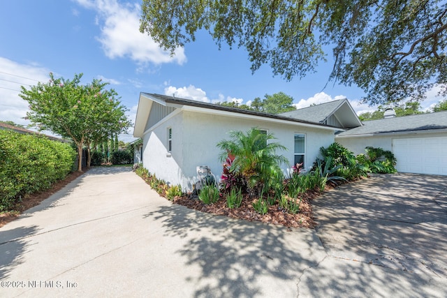 view of home's exterior featuring a garage