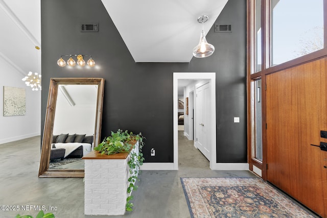 foyer featuring concrete floors