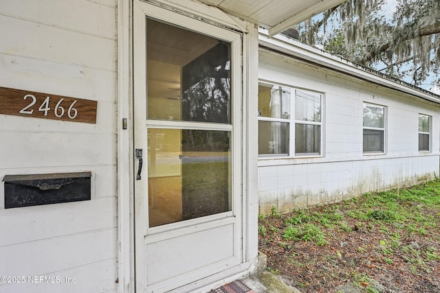 view of doorway to property