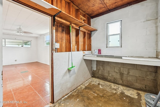 bathroom with ceiling fan