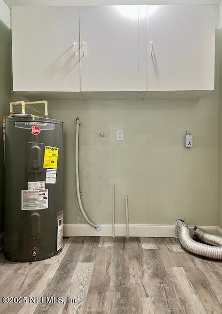 utility room featuring water heater