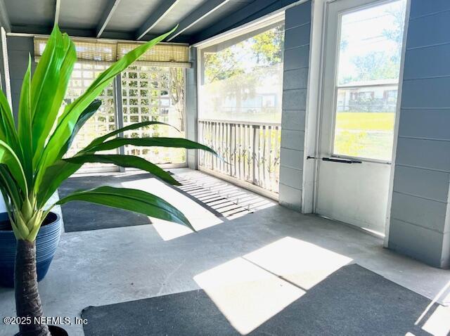 view of unfurnished sunroom