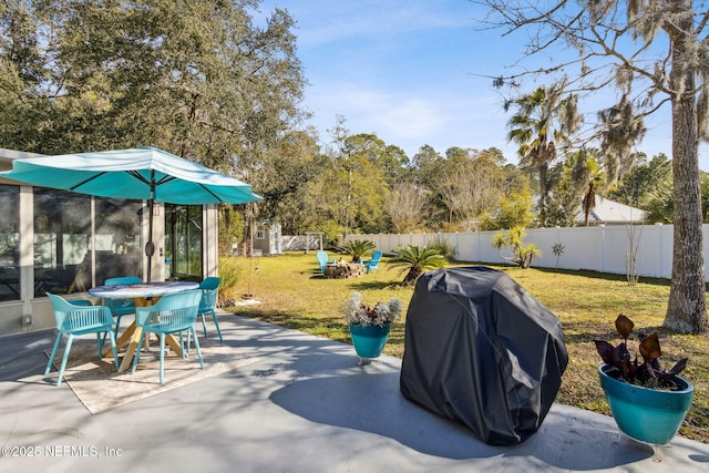 view of patio featuring area for grilling