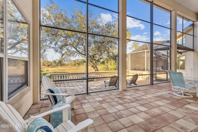 view of unfurnished sunroom