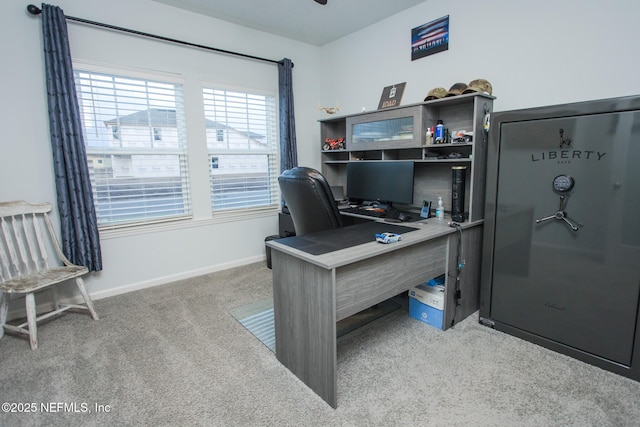 office featuring light colored carpet