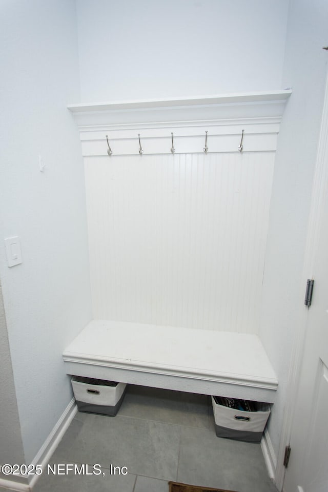 mudroom featuring tile patterned flooring