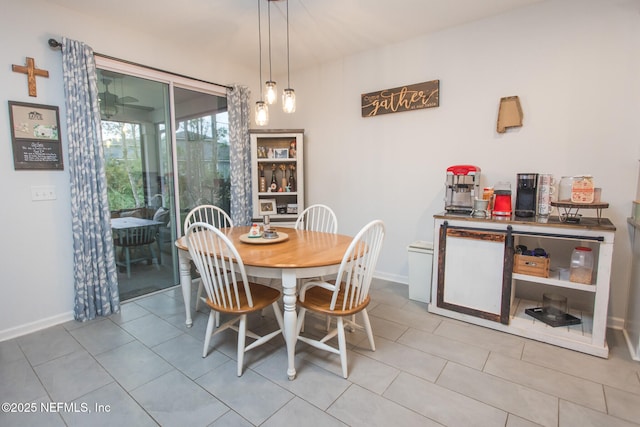 view of tiled dining room