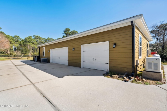 garage featuring central AC unit