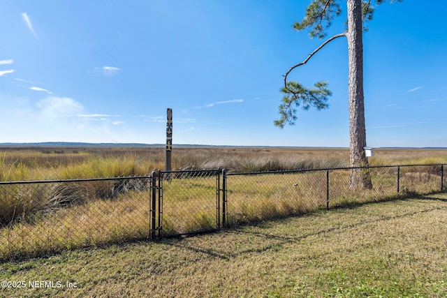 view of yard with a rural view