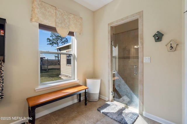 bathroom featuring tile patterned floors and plenty of natural light