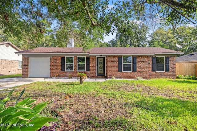 single story home featuring a garage