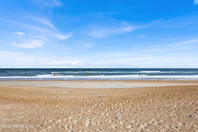 view of water feature featuring a beach view