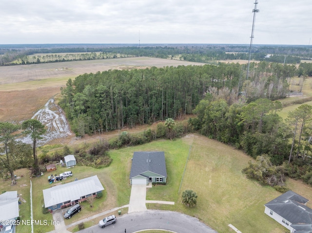 bird's eye view featuring a rural view