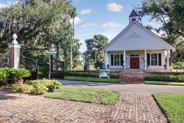 view of front of property with a porch