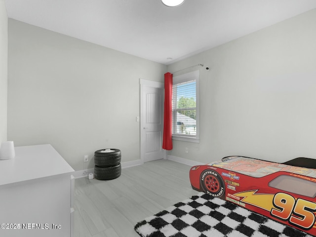 bedroom featuring light hardwood / wood-style flooring