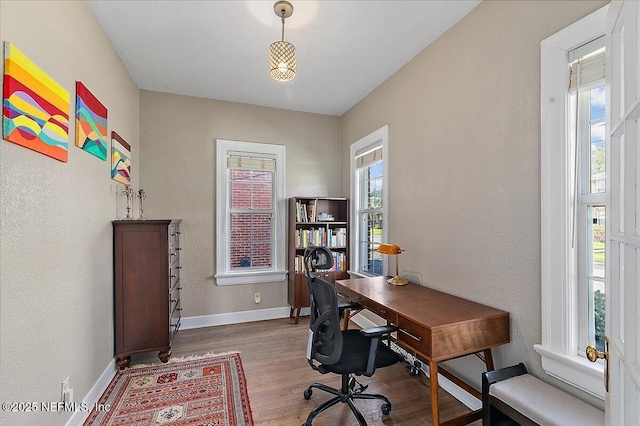 office featuring hardwood / wood-style floors