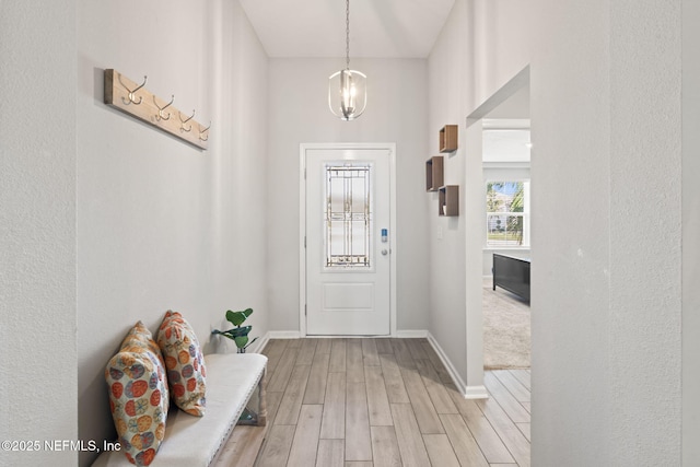 entrance foyer with light hardwood / wood-style flooring