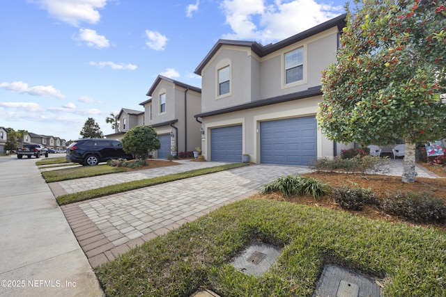 front facade with a garage