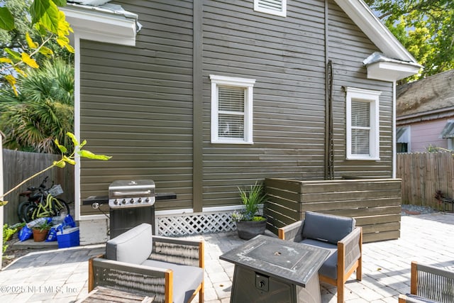 view of patio featuring grilling area