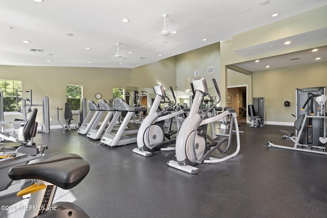 8550 Touchton Rd Unit 127, Jacksonville, FL 32216 - gym with recessed lighting and baseboards
