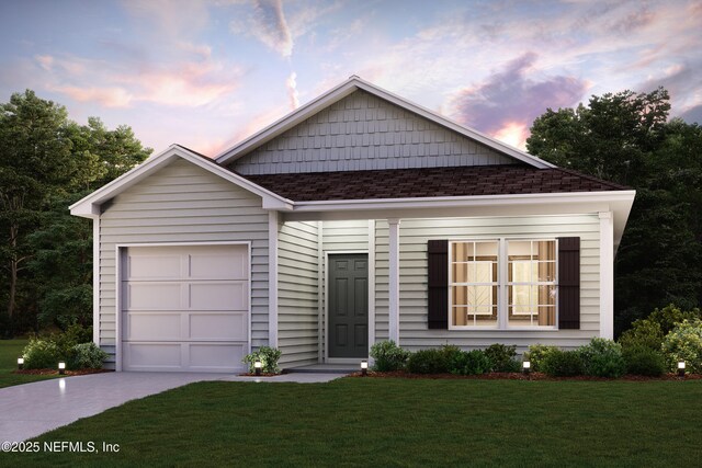 750 Hunter Rd, Palatka, FL 32177 - view of front of property with a front yard, a shingled roof, and driveway