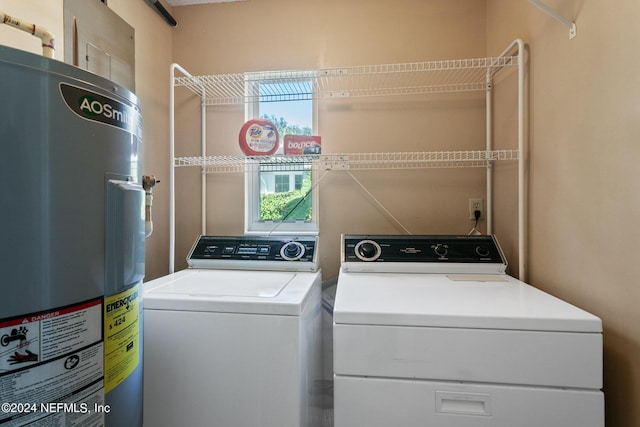 14 Ballard Ave, Saint Augustine, FL 32084 - laundry room with electric water heater and washer and dryer