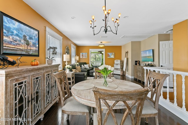14 Ballard Ave, Saint Augustine, FL 32084 - dining area with wood-type flooring and a chandelier