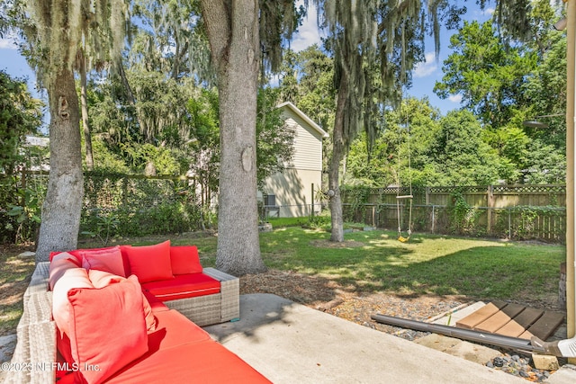 14 Ballard Ave, Saint Augustine, FL 32084 - fenced backyard featuring outdoor lounge area and a patio area