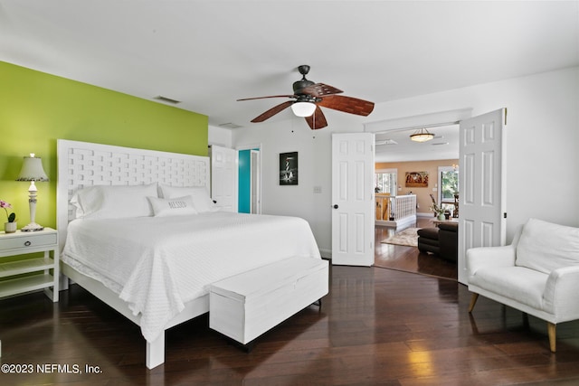 14 Ballard Ave, Saint Augustine, FL 32084 - bedroom with wood-type flooring and a ceiling fan