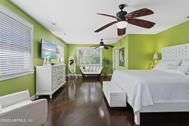 14 Ballard Ave, Saint Augustine, FL 32084 - bedroom with hardwood / wood-style floors and a ceiling fan
