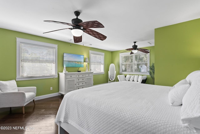 14 Ballard Ave, Saint Augustine, FL 32084 - bedroom featuring dark wood-style flooring and ceiling fan