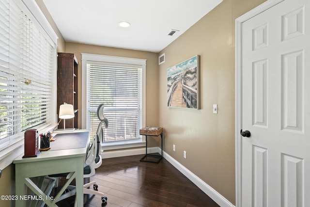 14 Ballard Ave, Saint Augustine, FL 32084 - office area featuring dark wood-type flooring, plenty of natural light, and recessed lighting