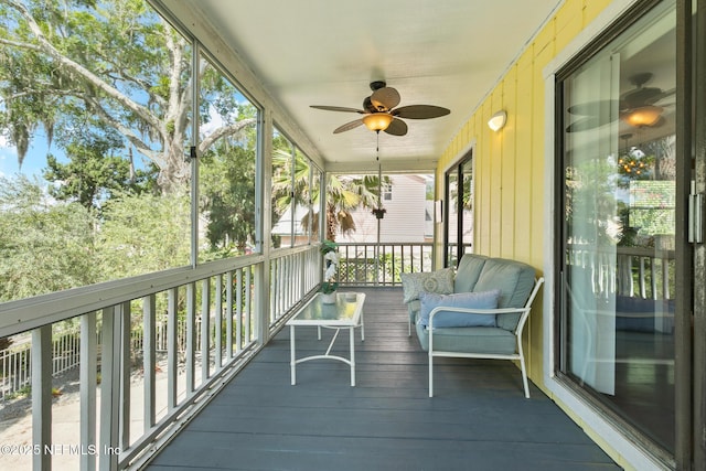 14 Ballard Ave, Saint Augustine, FL 32084 - sunroom with a ceiling fan and healthy amount of natural light