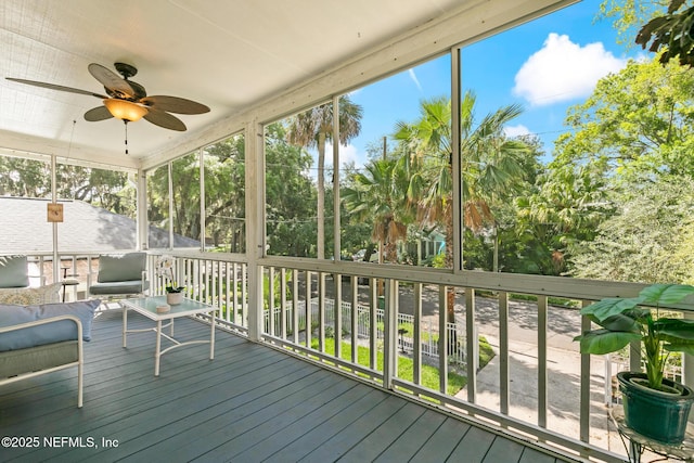 14 Ballard Ave, Saint Augustine, FL 32084 - wooden deck with ceiling fan