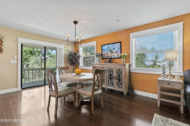 14 Ballard Ave, Saint Augustine, FL 32084 - dining space featuring a chandelier, dark wood-style flooring, and recessed lighting