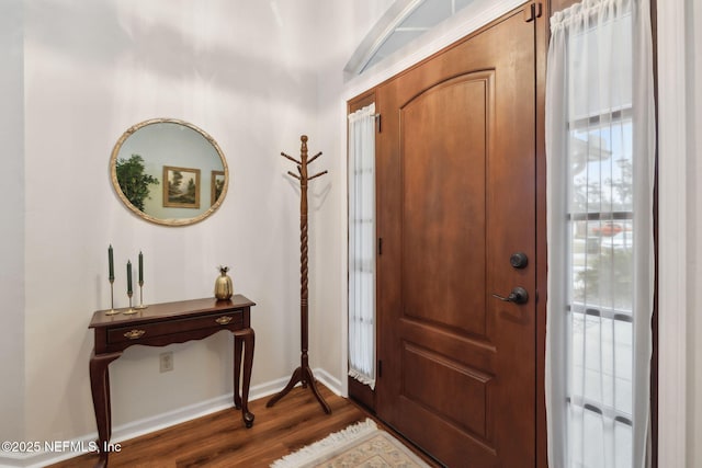 entryway featuring dark hardwood / wood-style flooring