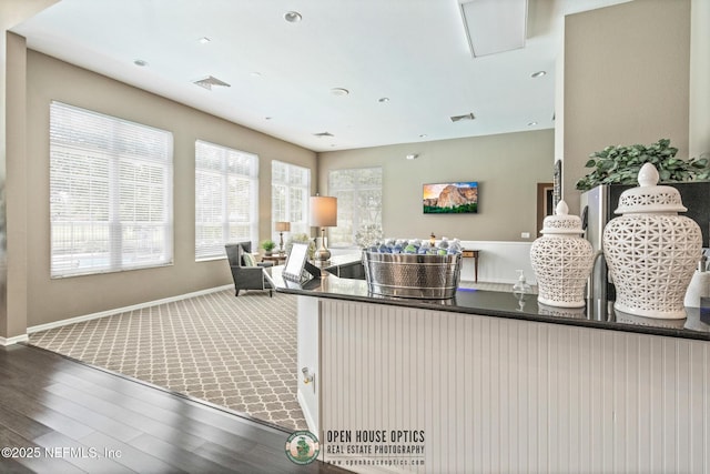 kitchen featuring dark hardwood / wood-style floors