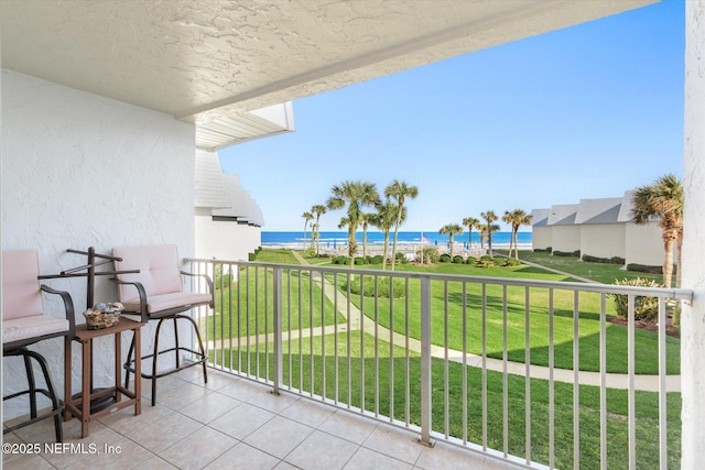 balcony with a water view