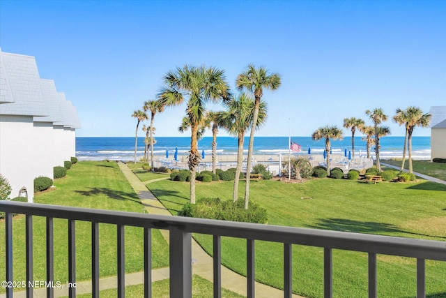 water view featuring a beach view