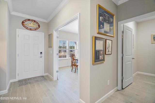 entryway with ornamental molding