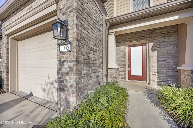 property entrance featuring a garage