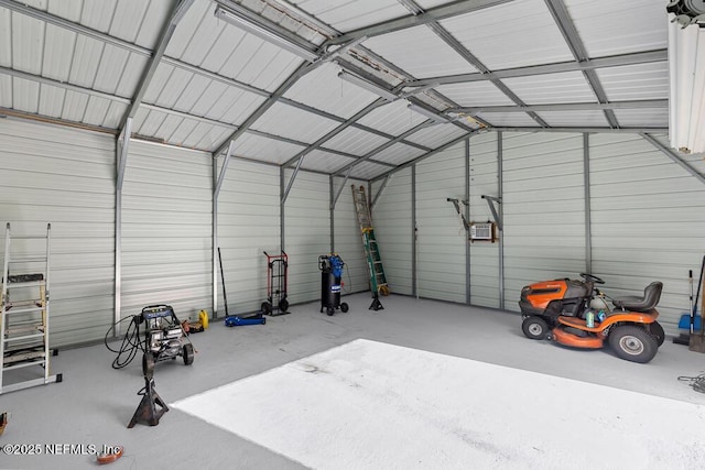 garage with a carport