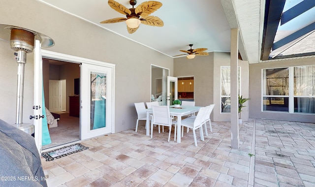 view of patio / terrace with ceiling fan