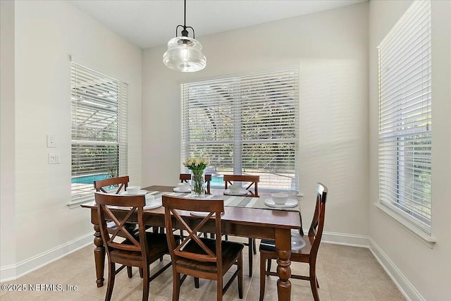 view of tiled dining area