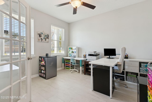 office featuring ceiling fan