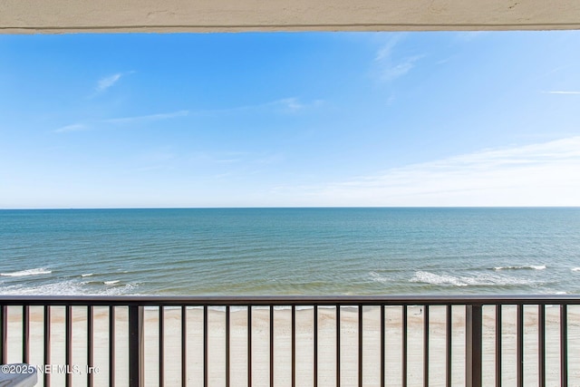 view of water feature featuring a view of the beach